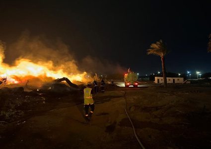 السعودية: اندلاع حريق في حديقة الملك فهد بالمدينة المنورة وسط صواعق البرق