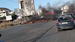 اغلاق طريق يتسهار جنوب نابلس