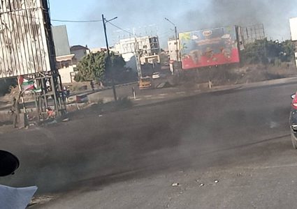 اغلاق طريق يتسهار جنوب نابلس