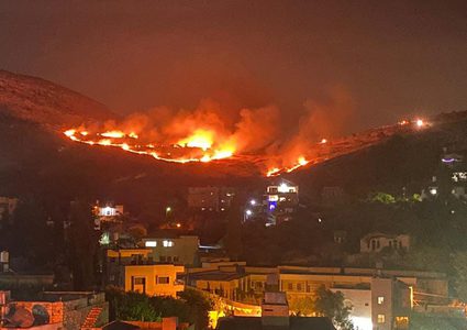 مستوطنون يحرقون بركسا للدواجن وشحن في قصرة جنوب نابلس