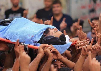 مخيم جنين يشيع جثمان الشهيد متين ضبايا بعد استشهاده صباح اليوم