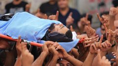 مخيم جنين يشيع جثمان الشهيد متين ضبايا بعد استشهاده صباح اليوم