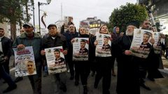 مسيرة دعم وإسناد للأسير المريض أبو حميد في رام الله