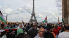 تظاهرة في باريس احتجاجا على جرائم الاحتلال بحق شعبنا