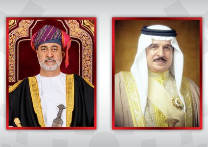 سلطان عمان وملك البحرين يؤكدان ضرورة التوصل إلى حل عادل وشامل للقضية الفلسطينية