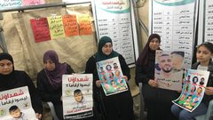 جنين: اعتصام أمام الصليب الأحمر للمطالبة باسترداد جثامين الشهداء المحتجزة
