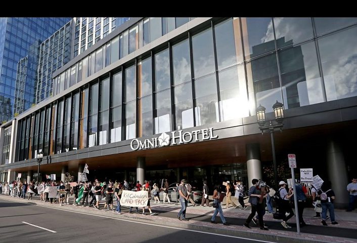 بوسطن: تظاهرة تطالب بإغلاق مؤسسات أميركية تمول الاستيطان