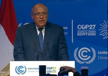 شكري: مصر لن تدخر جهدا في قيادة العمل الدولي لمواجهة تغير المناخ