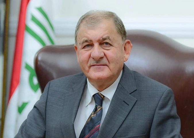 الرئيس العراقي يؤكد ضرورة العمل المشترك لإنهاء معاناة الشعب الفلسطيني