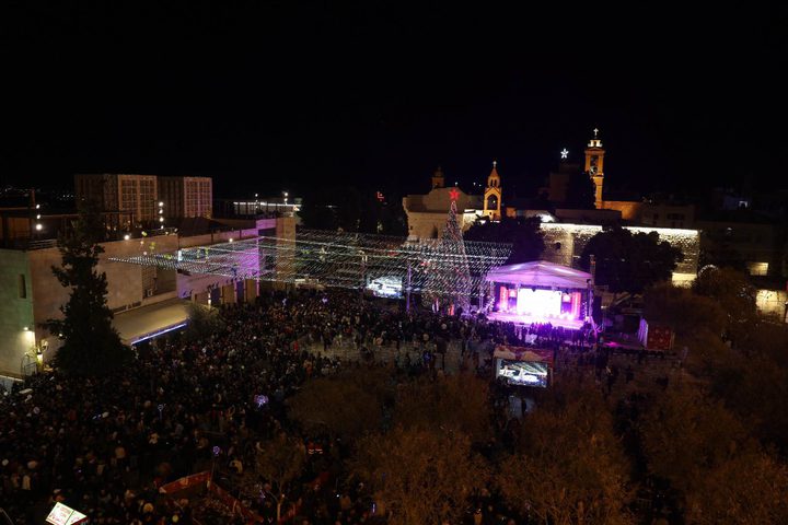 الاحتفال بإضاءة شجرة الميلاد في بيت لحم