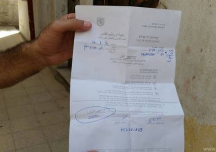 18 إخطار وقف عمل وبناء بقراوة بني حسان غرب سلفيت