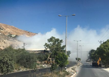 نابلس: أهالي المنطقة الشرقية يحتجون ويغلقون مكب الصيرفي