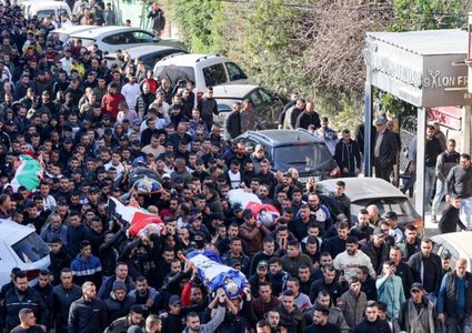 تشييع مهيب في وداع لشهداء مجزرة جنين ومخيمها