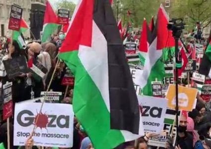 مظاهرة حاشدة في نيويورك تنديدا بالعدوان الإسرائيلي على جنين