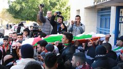 تشييع جثمان الشهيد مثقال ريان من معهد الطب العدلي في جامعة النجاح الوطنية