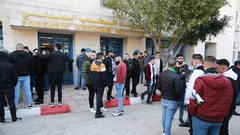 تشييع جثمان الشهيد مثقال ريان من معهد الطب العدلي في جامعة النجاح الوطنية