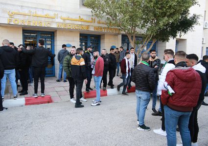 تشييع جثمان الشهيد مثقال ريان من معهد الطب العدلي في جامعة النجاح الوطنية