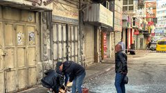 الدمار الذي خلفه العدوان الإسرائيلي في مدينة نابلس إثر اقتحامها اليوم