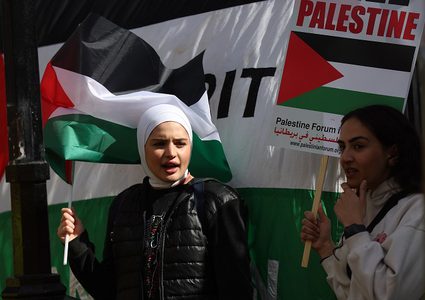 تظاهرة مناهضة للاحتلال الإسرائيلي بالتزامن مع زيارة نتنياهو إلى لندن