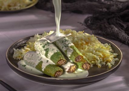 طريقة عمل مخشي الكوسا باللبن