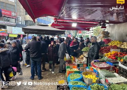 أسواق البلدة القديمة في نابلس في ظل الأجواء الباردة