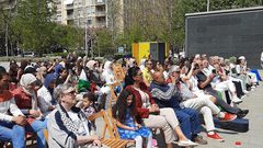 إسبانيا: حملة تواقيع فى ساحة الحرية وسط مدينة ريوس لمقاضاة الاحتلال الإسرائيلي