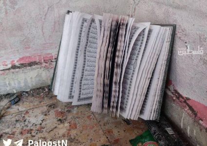 آثار الدمار في المنزل الذي تم استهداف شهداء نابلس  الثلاثة فيه صباح اليوم الخميس