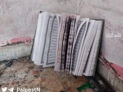 آثار الدمار في المنزل الذي تم استهداف شهداء نابلس  الثلاثة فيه صباح اليوم الخميس