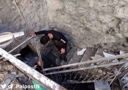 آثار الدمار في المنزل الذي تم استهداف شهداء نابلس  الثلاثة فيه صباح اليوم الخميس