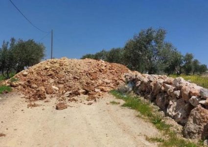 الاحتلال يغلق طريقا زراعيا في دير استيا