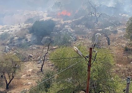 مستوطنون يقدمون على إحراق المحاصيل الزراعية في قرية التوانة