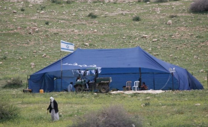 مستوطنون ينصبون خياما على أراضي المواطنين  غرب سلفيت