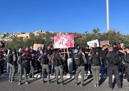 تظاهرة احتجاجية  في طمرة ضد الجريمة وتقاعس الشرطة الإسرائيلية