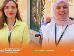 النجاح: طالبات من كلية الهندسة يُرحبن بالطلبة الجدد