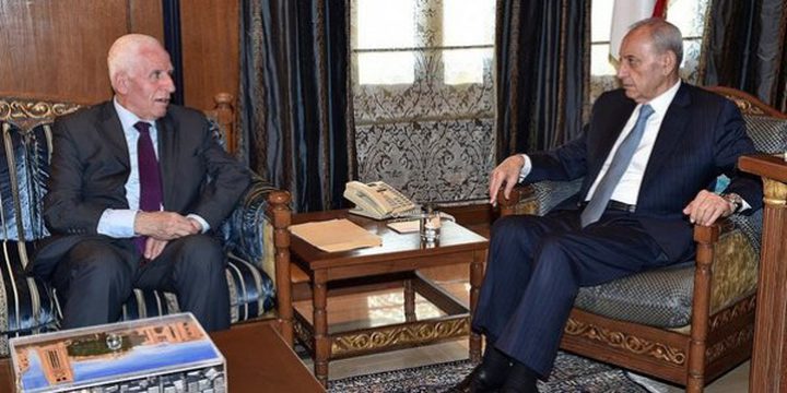 الأحمد وبري يبحثان العلاقات اللبنانية الفلسطينية والأوضاع في مخيم عين الحلوة