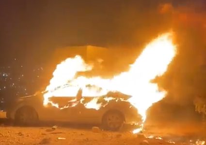 إصابة مستوطن بعد إحراق مركبته في ترمسعيا شمال رام الله