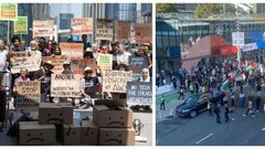 تظاهرة أمام مؤتمر شركة "غوغل" تضامنا مع الشعب الفلسطيني