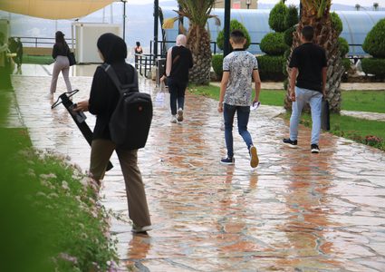 أجواء الخريف وتساقط الأمطار في جامعة النجاح الوطنية