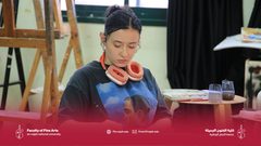 جولة في محاضرة الرسم المائي في كلية الفنون الجميلة