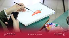 جولة في محاضرة الرسم المائي في كلية الفنون الجميلة