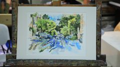 مجموعة من الأعمال الخاصة بطلبة الرسم والتصوير في كلية الفنون الجميلة