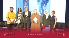 كلية الفنون تحصل على الجائزتين الأولى والثالثة في مسابقة شموط للفن التشكيلي