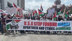 تظاهرة حاشدة وسط العاصمة الإسبانية مدريد تنديدا بالحرب على غزة