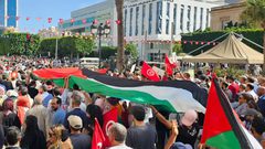 مسيرة حاشدة بتونس لدعم المقاومة الفلسطينية
