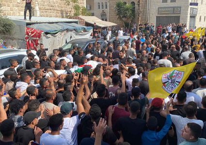 تشييع جثماني الشهيدين قاسم هجرس ورأفت مهنا في طولكرم