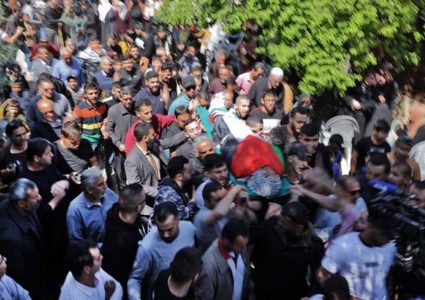 تشييع جثمان  جثمان الطفل محمد عدوان في فرعون جنوب  جثمان