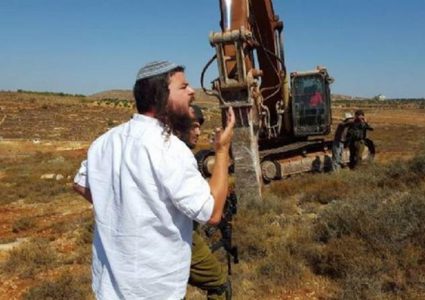 مستوطن يحرث أرضا في الفارسية بالأغوار الشمالية