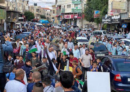 مسيرة في طوباس تنديدًا بجرائم الاحتلال ضد شعبنا