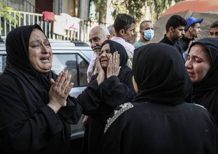 وداع شهداء مجزرة مستشفى المعمداني