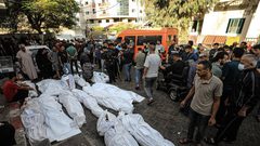 وداع شهداء مجزرة مستشفى المعمداني